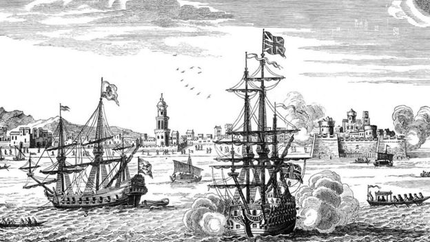هاجم البحارة البريطانيون السفينة سان خوسيه (ليست في الصورة) أثناء توقفها في كارتاخينا لإصلاحها