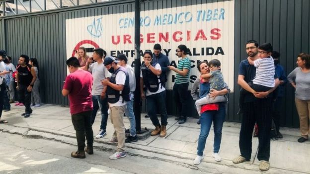 Evacuados en Ciudad de México