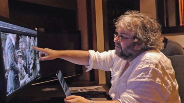 Sir Peter Jackson working on his film They Shall Not Grow Old