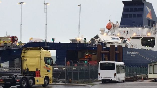 Toppled lorry