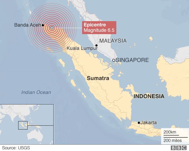 Deadly Magnitude 65 Earthquake Hits Aceh In Indonesia Bbc News 7709