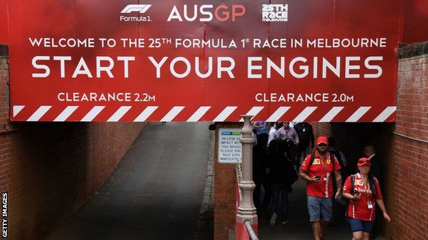 Fans arrive for the Australian Grand Prix