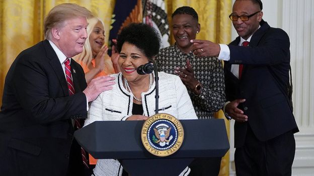 Donald Trump with Alice Marie Johnson