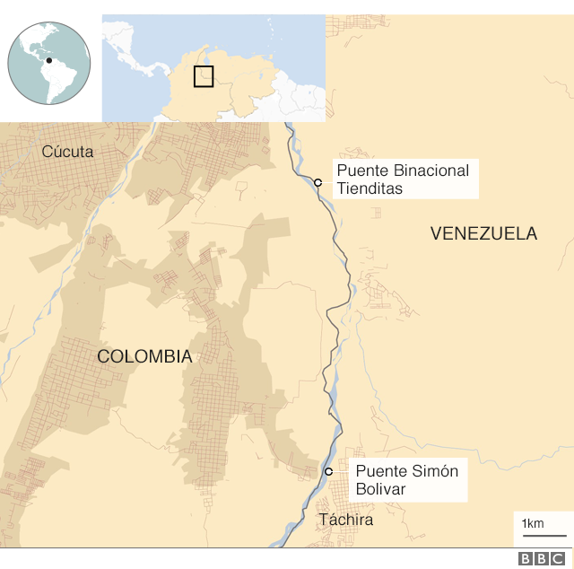 Mapa frontera Colombia Venezuela