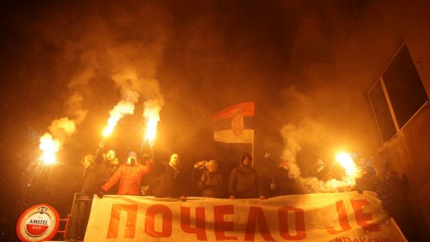Protesters in Belgrade