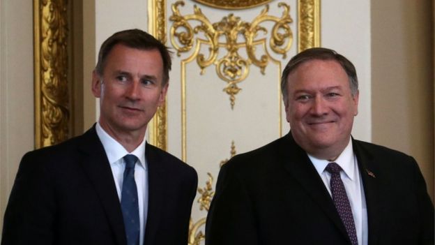 İngiltere Dışişleri Bakanı Jeremy Hunt ile ABD'li mevkidaşı Mike Pompeo