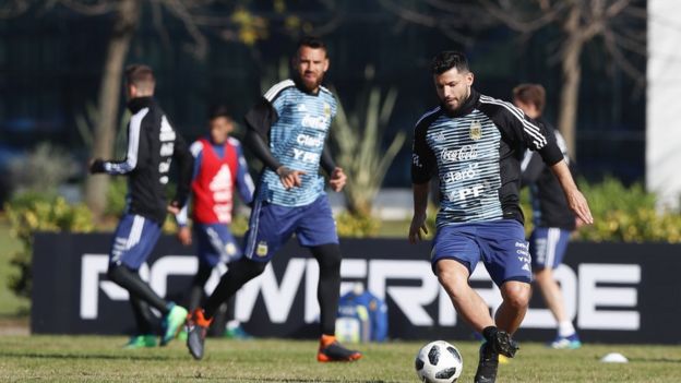 Entrenamiento de la selección argentina