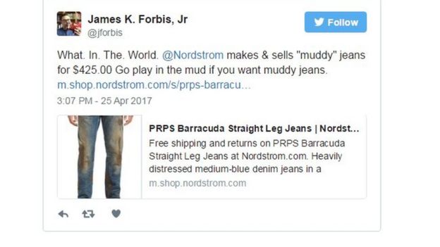 Social media reaction to Nordstrom jeans