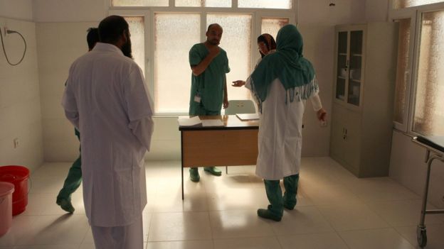 Doctor and nurses at the clinic