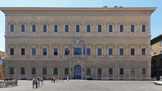 Fachada do Palazzo Farnese, onde Cristina viveu em Roma