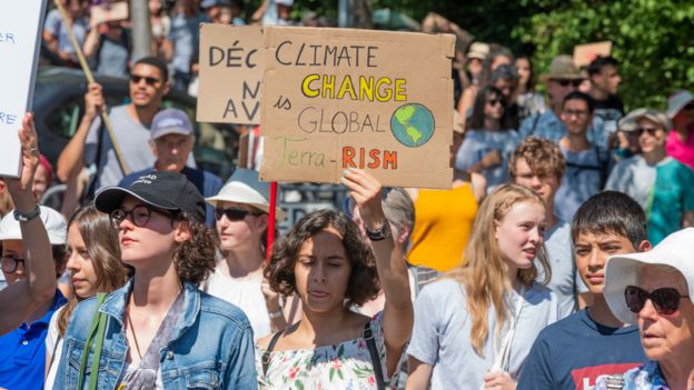 Protesta en Suiza este mes para exigir acciones por el cambio climático