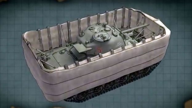 Ilustración de un Sherman Duplex Drive (o Donald Duck)