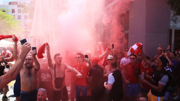 Liverpool fans in Madrid