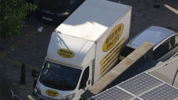 La camioneta del ataque en Finsbury Park