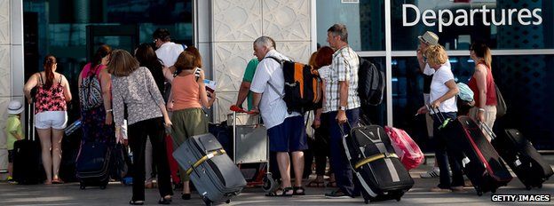Tourists queue to leave Tunisia at the Enfidha international airport, Tunisia
