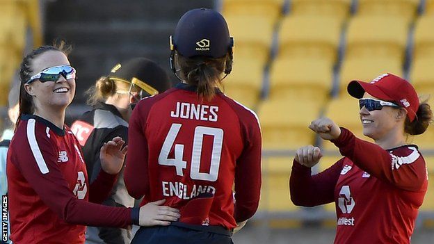 England and Mady Villiers celebrate