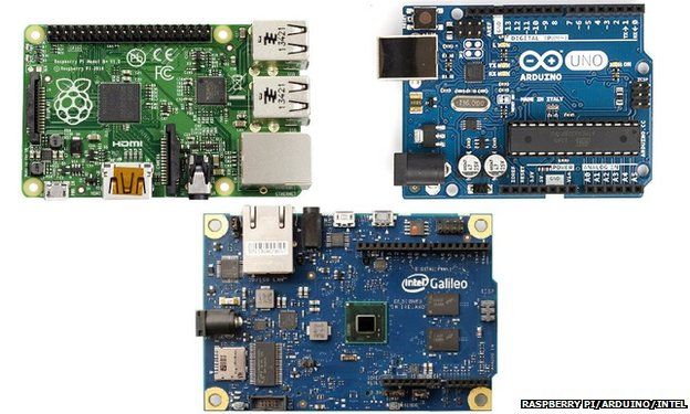 Raspberry Pi, Arduino and Galileo computers