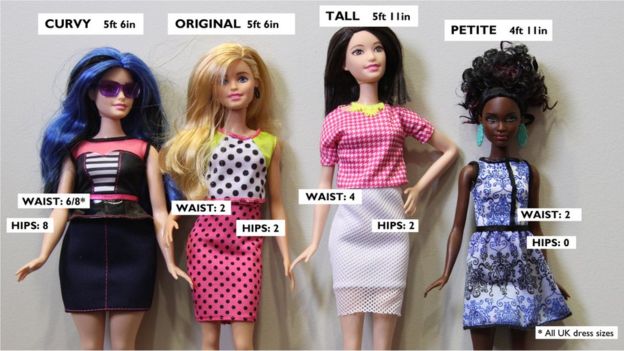 length of a barbie doll