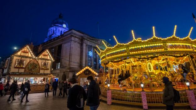 Nottingham's Christmas market closes for the rest of the year - BBC News