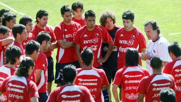 Marcelo Bielsa con Chile