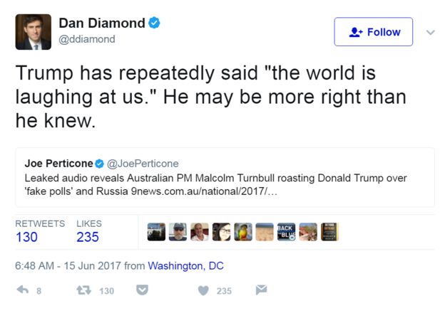 Tweetfrom Politico reporter Dan Diamond: Trump has repeatedly said 