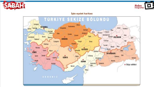 2 Mart 2007 tarihli Sabah gazetesinde Kenan Evren tarafından hazırlatılan ve Türkiye'nin sekiz bölgeye bölündüğünü gösteren sistemin haritası yer alıyordu