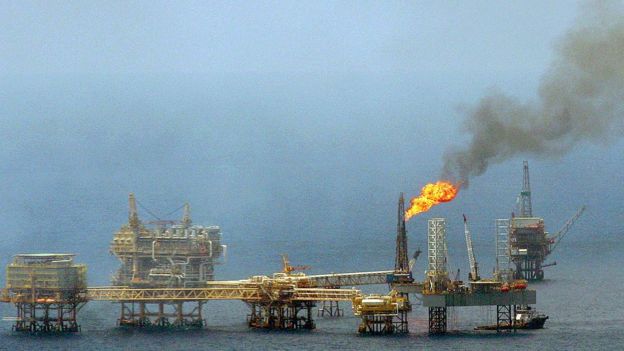 Una plataforma petrolera en el Golfo de México