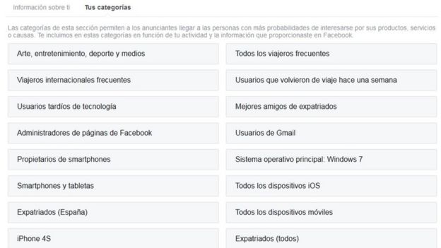 Tu información en Facebook