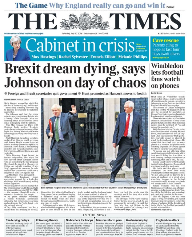 The Times front page