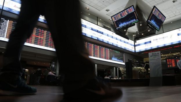 Bolsa de valores em São Paulo