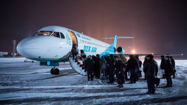 Bek Air flight in Astana in 2018