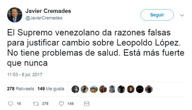 Tuit de Javier Cremades