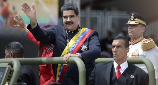 Venezuelan President Nicolas Maduro heads the country's Independence Day celebrations in Caracas on July 5, 2017