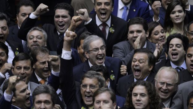 Eduardo Cunha quando foi eleito presidente da Câmara, em fevereiro de 2015