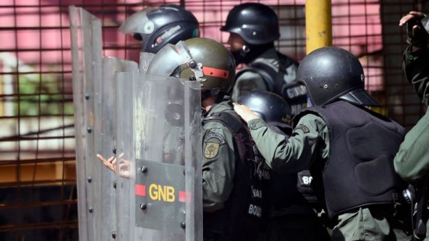 Funcionarios de la Guardia Nacional Bolivariana.