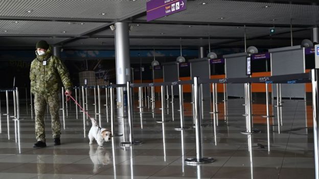 El aeropuerto internacional Boryspil vacío
