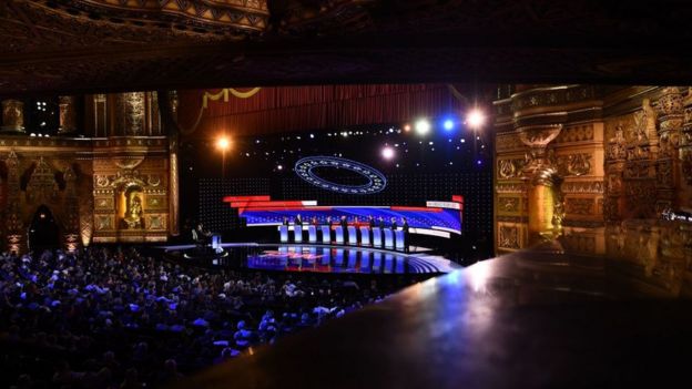 The Detroit debate stage