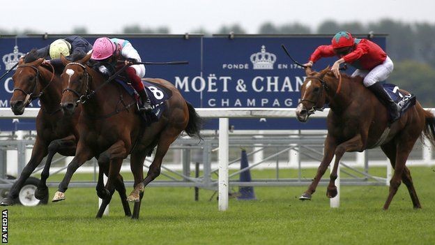 Runner-up Crystal Ocean and winner Enable slug it out as Derby victor Anthony Van Dyck fades