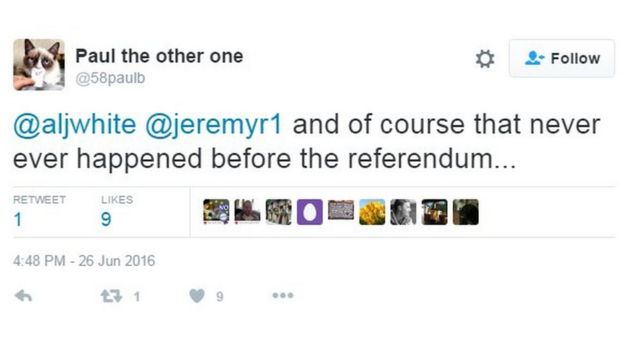 and of course that never ever happened before the referendum...