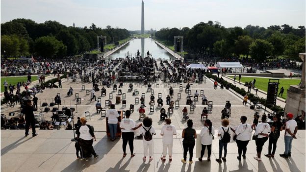 People gather in DC