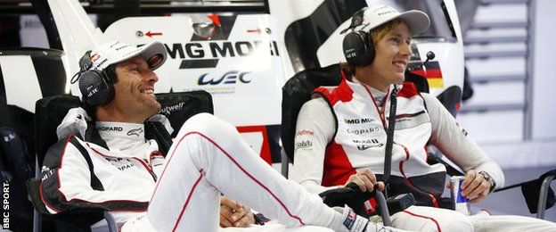 Mark Webber and Porsche team-mate Brendon Hartley