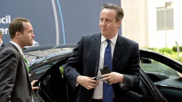 David Cameron arriving for the second day of the EU Council summit