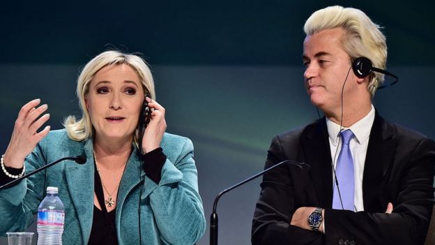 Marine Le Pen y Geert Wilders