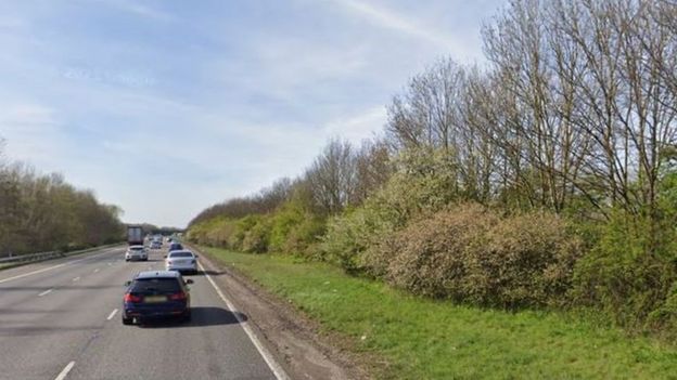 M40 Crash Man Found Dead After Car Spotted Hanging In Trees Bbc News