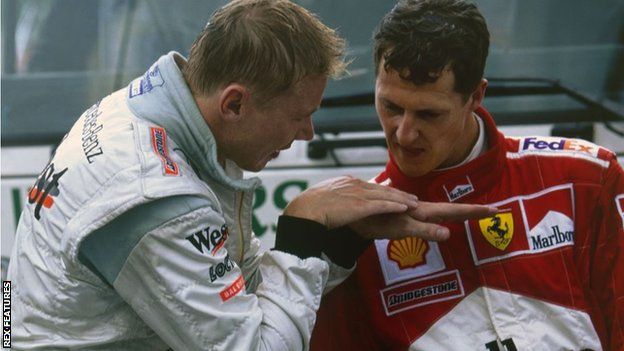 Mika Hakkinen and Michael Schumacher