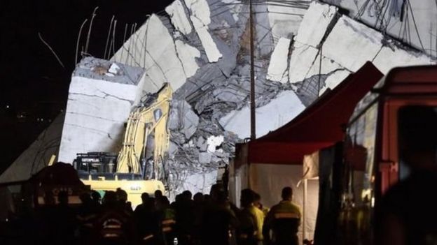 இத்தாலி பாலம் இடிந்து விபத்து: மீட்புப் பணியாளர்கள் தேடுதல் பணியில் தீவிரம்