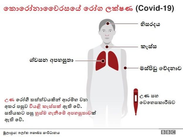 කොරෝනාවෛරසයේ රෝග ලක්ෂණ