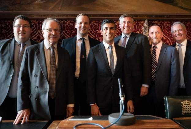 Rishi Sunak posed with members of the 1922 committee