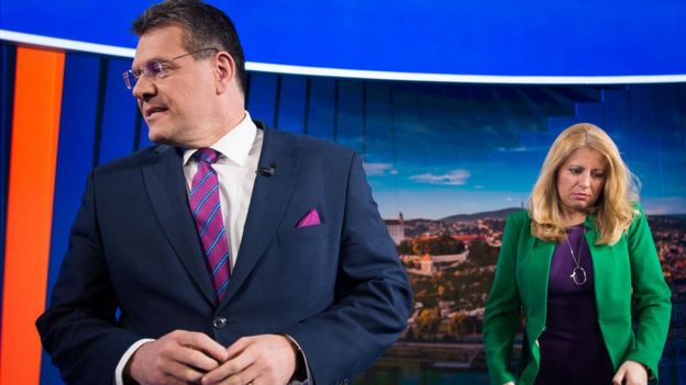 кандидаты в президенты Словакии Марош Шевчович, Зузана Чапутова