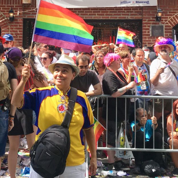 Marta Álvarez en el 50 aniversario de Stonewall, Nueva York, 2019.